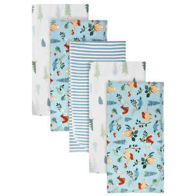 Modern Moments™ by Gerber® 5-Pack Baby Boys Blue Flannel Blankets-Gerber Childrenswear Wholesale