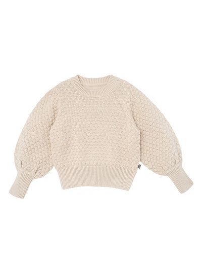 Infant & Toddler Girls Oatmeal Heather Puff Sleeve Sweater-Gerber Childrenswear Wholesale