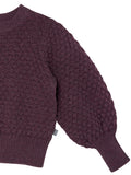 Infant & Toddler Girls Dark Grape Heather Puff Sleeve Sweater-Gerber Childrenswear Wholesale