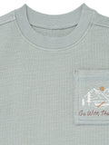 Infant & Toddler Boys Blue-Gray Drop Shoulder Long Sleeve T-Shirt-Gerber Childrenswear Wholesale