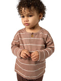 Infant & Toddler Boys Brown Drop Shoulder Henley T-Shirt-Gerber Childrenswear Wholesale