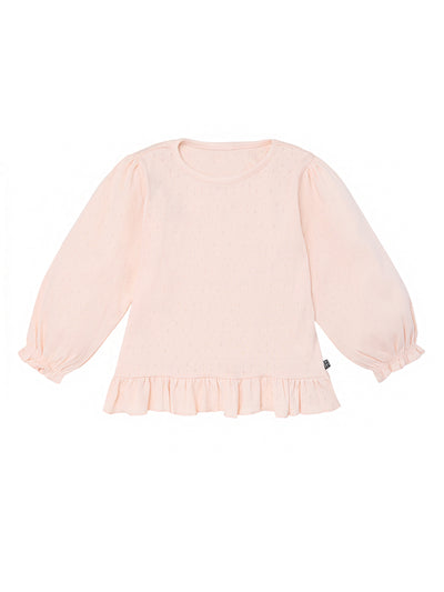 Infant & Toddler Girls Peach Blush Ruffle Hem Top-Gerber Childrenswear Wholesale