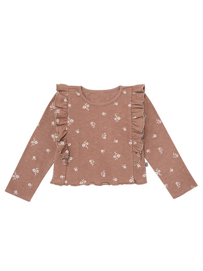 Infant & Toddler Girls Cinnamon Ruffle Crop Top-Gerber Childrenswear Wholesale