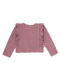 Infant & Toddler Girls Rose Ruffle Crop Top-Gerber Childrenswear Wholesale