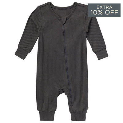 Baby Boys Dark Grey Romper-Gerber Childrenswear Wholesale
