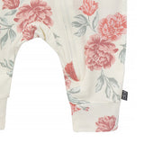 Baby Girls Ivory Cabbage Rose Romper-Gerber Childrenswear Wholesale