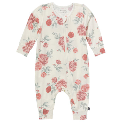 Baby Girls Ivory Cabbage Rose Romper-Gerber Childrenswear Wholesale
