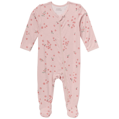 Baby Girls Peach Strawberry Floral Sleep 'N Play-Gerber Childrenswear Wholesale