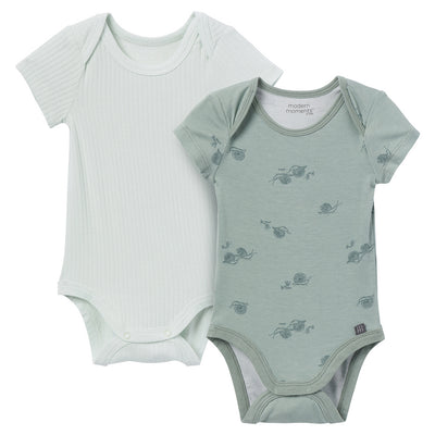 2-Pack Baby Boys Teal Snails Bodysuits-Gerber Childrenswear Wholesale