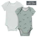 2-Pack Baby Boys Teal Snails Bodysuits-Gerber Childrenswear Wholesale