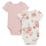 2-Pack Baby Girls Ivory Cabbage Rose Bodysuits-Gerber Childrenswear Wholesale