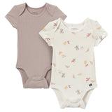 CASE OF: 2-Pack Baby Neutral Ivory French Breakfast Bodysuits-Gerber Childrenswear Wholesale