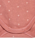 Baby Girls Dark Pink Flower Stamp Long Sleeve Bodysuit-Gerber Childrenswear Wholesale