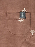 Baby Neutral Brown Mushroom Long Sleeve Seamed Drop Shoulder Top-Gerber Childrenswear Wholesale