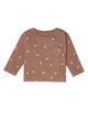 Baby Neutral Brown Mushroom Long Sleeve Seamed Drop Shoulder Top-Gerber Childrenswear Wholesale