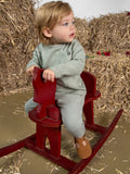 Baby Neutral Blue-Gray Sky Long Sleeve Seamed Drop Shoulder Top-Gerber Childrenswear Wholesale
