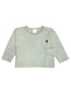 Baby Neutral Blue-Gray Sky Long Sleeve Seamed Drop Shoulder Top-Gerber Childrenswear Wholesale