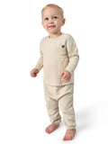 Baby Neutral Tan Long Sleeve Seamed Drop Shoulder Top-Gerber Childrenswear Wholesale