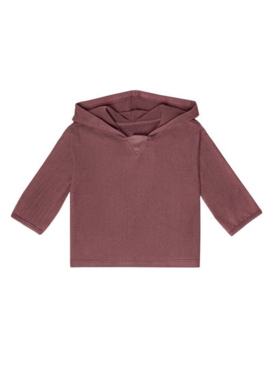 Baby Girls Rose Taupe Long Sleeve Hooded Top-Gerber Childrenswear Wholesale