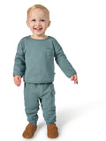 Baby Boys Dark Teal Long Sleeve Drop Shoulder Top-Gerber Childrenswear Wholesale