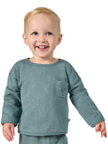 Baby Boys Dark Teal Long Sleeve Drop Shoulder Top-Gerber Childrenswear Wholesale