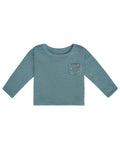 Baby Boys Dark Teal Long Sleeve Drop Shoulder Top-Gerber Childrenswear Wholesale