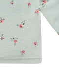 Baby Girls Green Roses Long Sleeve Drop Shoulder Top-Gerber Childrenswear Wholesale