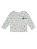 Baby Girls Green Roses Long Sleeve Drop Shoulder Top-Gerber Childrenswear Wholesale