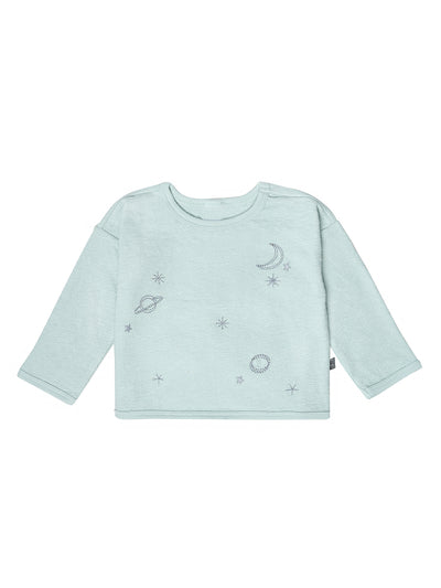 Baby Boys Sky Blue Long Sleeve Drop Shoulder Top-Gerber Childrenswear Wholesale