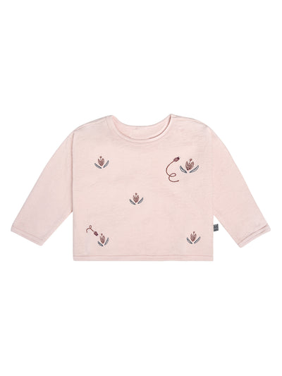 Baby Girls Pink Blossoms Long Sleeve Drop Shoulder Top-Gerber Childrenswear Wholesale