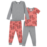 4-Piece Infant & Toddler Neutral Bike Snug Fit Pajamas-Gerber Childrenswear Wholesale