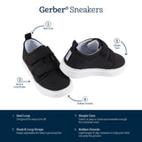 Baby Neutral Black Hook & Loop Sneaker-Gerber Childrenswear Wholesale