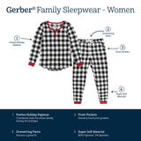 2-Piece Women's Buffalo Plaid Pajama Set-Gerber Childrenswear Wholesale