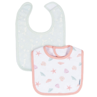 2-Pack Baby Girls She Sells Sea shells Dribbler Bib-Gerber Childrenswear Wholesale