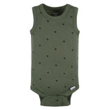 5-Pack Baby Boys Green Stars Sleeveless Onesies® Bodysuits-Gerber Childrenswear Wholesale