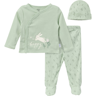 3-Piece Baby Girls Happy Bunny Take Me Home Set-Gerber Childrenswear Wholesale