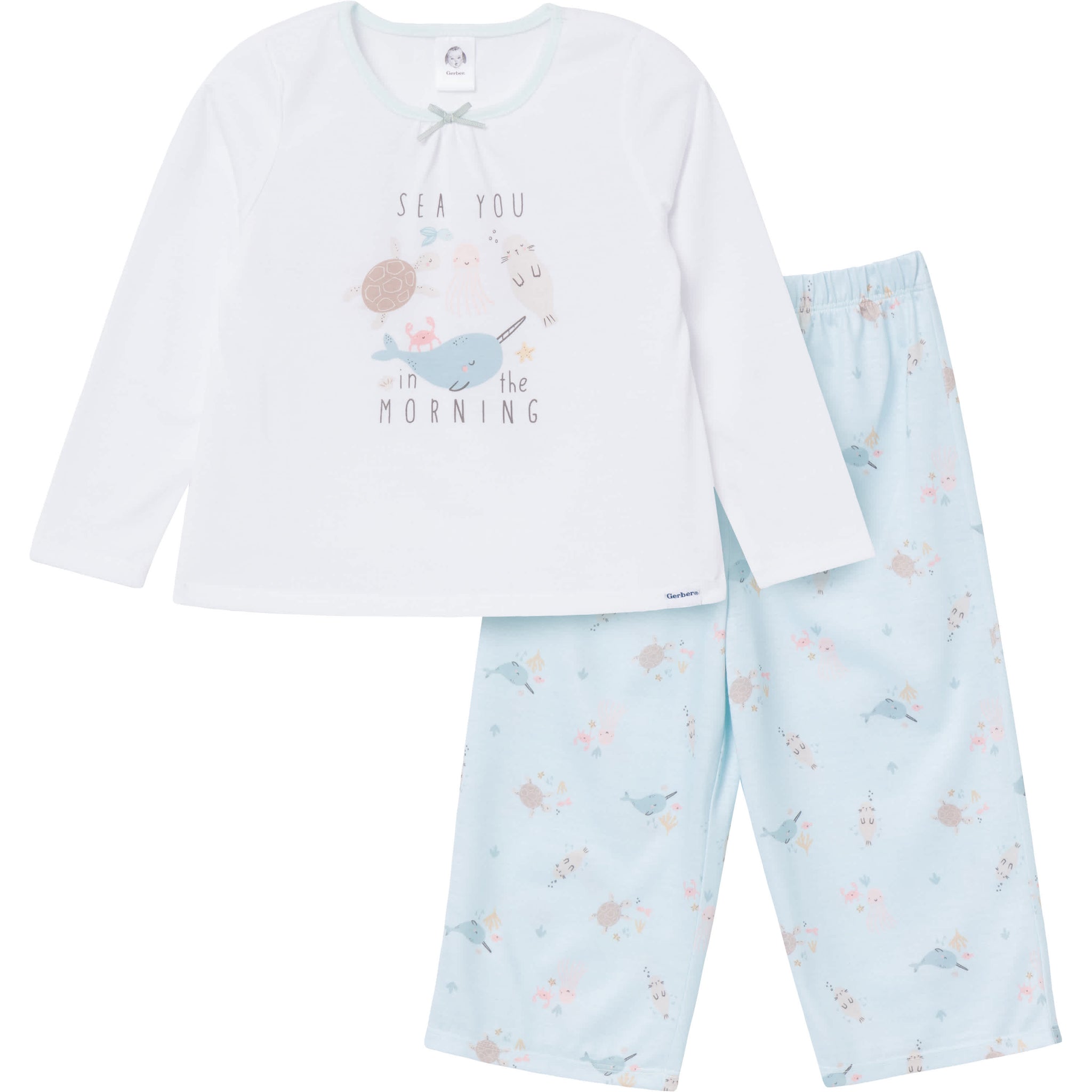 2-Piece Toddler Girls Sea Pajama Set-Gerber Childrenswear Wholesale