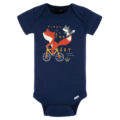 Baby Boys Fox Short Sleeve Onesies Bodysuit-Gerber Childrenswear Wholesale