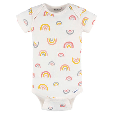 Baby Girls Rainbow Short Sleeve Onesies Bodysuit-Gerber Childrenswear Wholesale