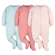 3-Pack Baby Girls Pink & Green Sleep 'N Plays-Gerber Childrenswear Wholesale