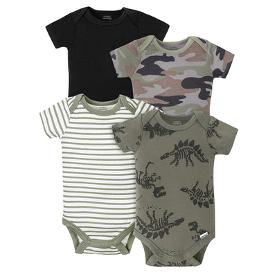 4-Pack Baby Boys Fossils Short Sleeve Onesies® Bodysuits-Gerber Childrenswear Wholesale