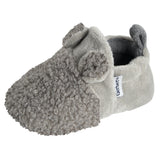 Baby Neutral Gray Sherpa Booties-Gerber Childrenswear Wholesale