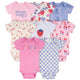 8-Pack Baby Girls Berry Happy Short Sleeve Onesies® Bodysuits-Gerber Childrenswear Wholesale