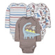 3-Pack Baby Boys Dino Long Sleeve Onesies® Bodysuits-Gerber Childrenswear Wholesale