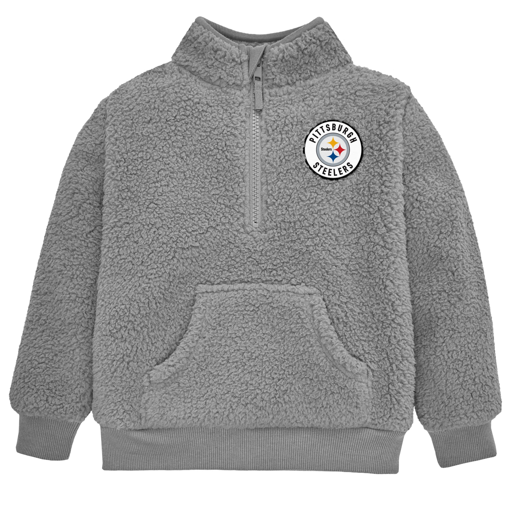 Infant & Toddler Boys Steelers 1/4 Zip Sherpa Top-Gerber Childrenswear Wholesale