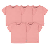 5-Pack Baby & Toddler Girls Mauve Pink Premium Short Sleeve T-Shirts-Gerber Childrenswear Wholesale