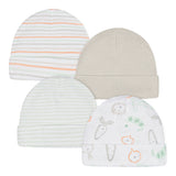 4-Pack Baby Neutral Vegetables Caps-Gerber Childrenswear Wholesale
