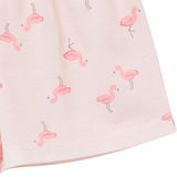 2-Piece Infant & Toddler Girls Flamingoes Button Up Pajama Shorts Set-Gerber Childrenswear Wholesale