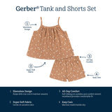 2-Piece Infant and Toddler Girls Ditsy Floral Tank Top & Shorts Set-Gerber Childrenswear Wholesale