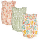 3-Pack Baby Girls Garden Rompers-Gerber Childrenswear Wholesale